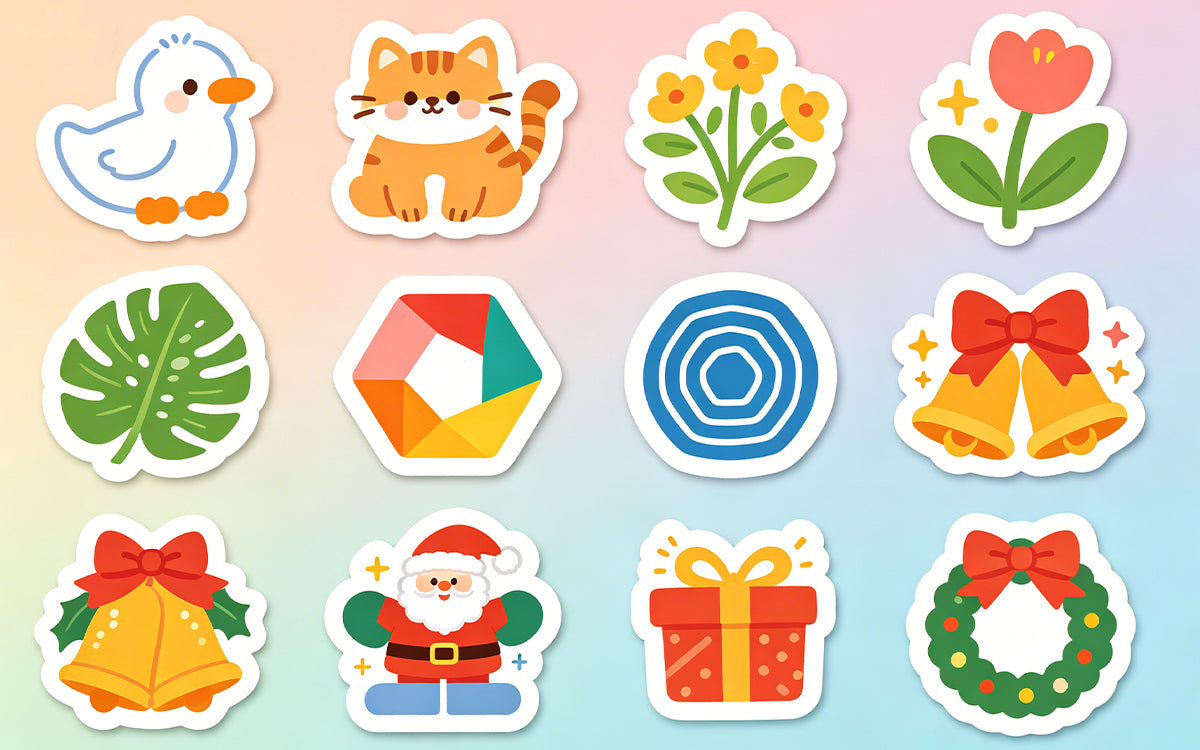 Assorted cute stickers providing an easy and beginner-friendly way to decorate blank TCG binders.